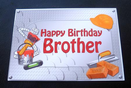 5x7 Handyman Tools Birthday Brother Scallop Corner by Charlie Angel