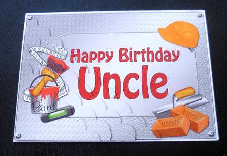 5x7 Handyman Tools Birthday Uncle Scallop Corner by Charlie Angel