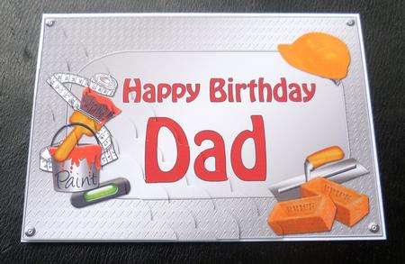 5x7 Handyman Tools Birthday Dad Scallop Corner by Charlie Angel