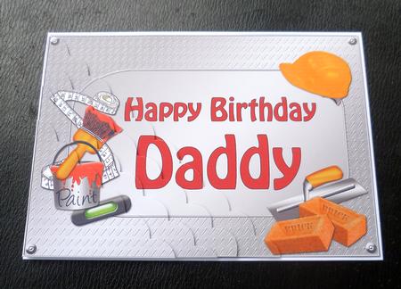 5x7 Handyman Tools Birthday Daddy Scallop Corner by Charlie Angel