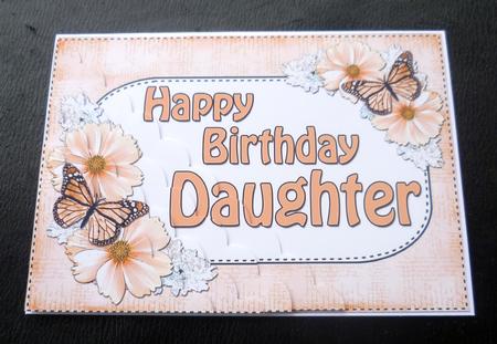 5x7 Flowers & Butterflies Birthday Daughter Scallop Corner by Charlie Angel