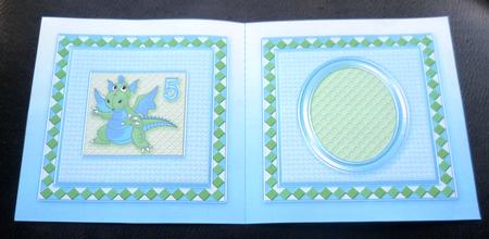Turquoise and Lime Dragon Age 5 6in x 6in Insert by Charlie Angel