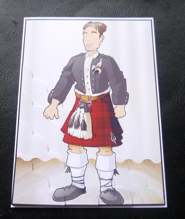 Kilt Dude (red) A4 by Charlie Angel