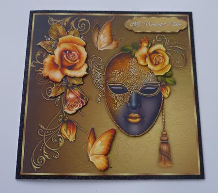 Rustic Rose Masquerade 8" Square Card Mini-kit by Charlie Angel