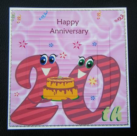 Hearts & Sparkles 20th Anniversary Card by Charlie Angel