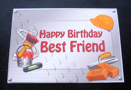 5x7 Handyman Tools Birthday Best Friend Scallop Corner by Charlie Angel