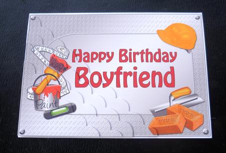 5x7 Handyman Tools Birthday Boyfriend Scallop Corner by Charlie Angel