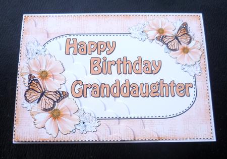 5x7 Flowers & Butterflies Birthday Granddaughter by Charlie Angel