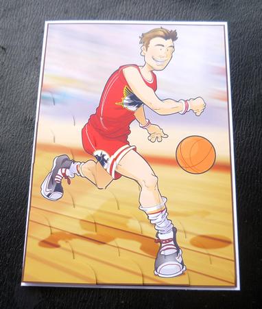 Basketball Dude A4 by Charlie Angel