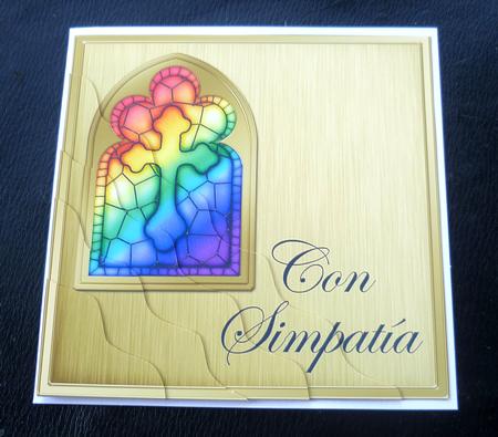 Spanish Sympathy Stained Glass Window Wavy Corner Stacker by Charlie Angel