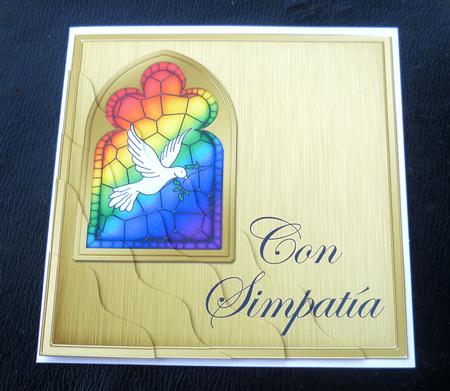 Spanish Sympathy Stained Glass Window Wavy Corner Stacker by Charlie Angel