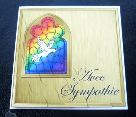 French Sympathy Stained Glass Window Wavy Corner Stacker by Charlie Angel