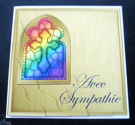 French Sympathy Stained Glass Window Wavy Corner Stacker by Charlie Angel