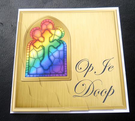 Dutch Baptism Stained Glass Window Wavy Corner Stacker by Charlie Angel