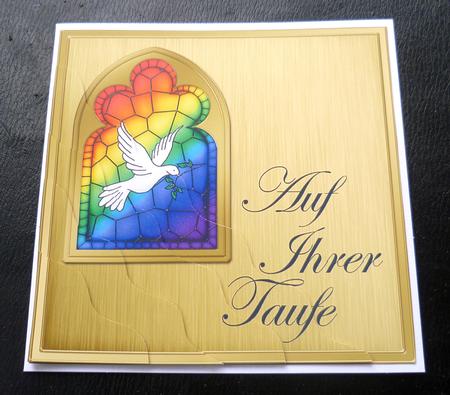 German Baptism Stained Glass Window Wavy Corner Stacker by Charlie Angel