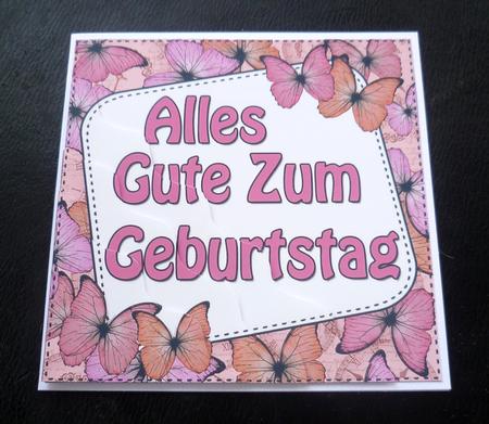 German Birthday Butterflies Wavy Corner Stacker by Charlie Angel