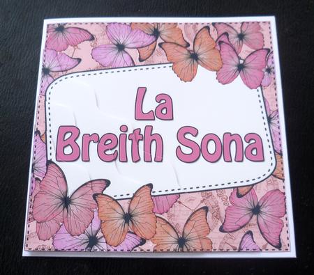 Scottish Gaelic Birthday Butterflies Wavy Corner Stacker by Charlie Angel