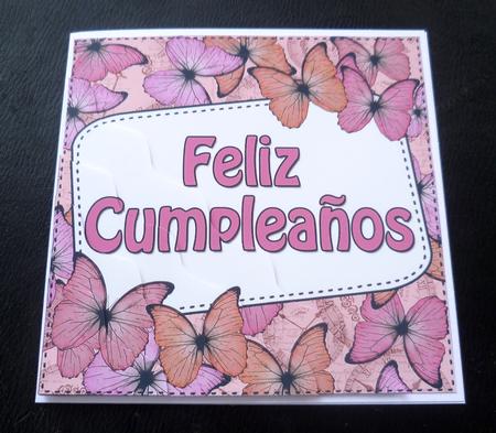 Spanish Gaelic Birthday Butterflies Wavy Corner Stacker by Charlie Angel