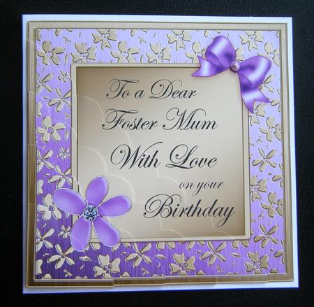 Floral Foster Mum Birthday Scallop Corner Side Stacker by Charlie Angel