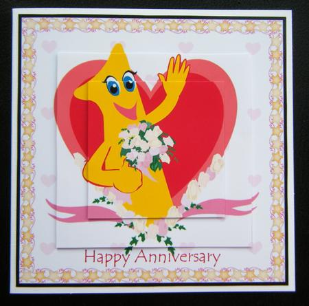 Stars & Swirls 1st Anniversary Card by Charlie Angel