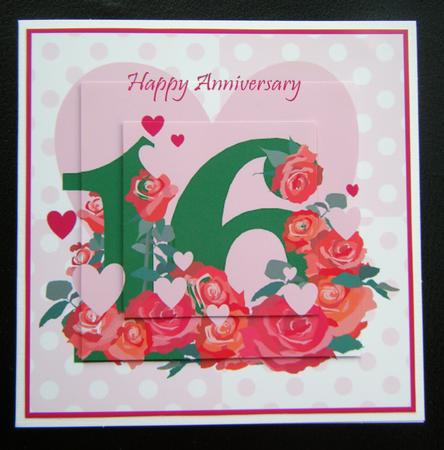 Flower Vine 16th Anniversary Card by Charlie Angel