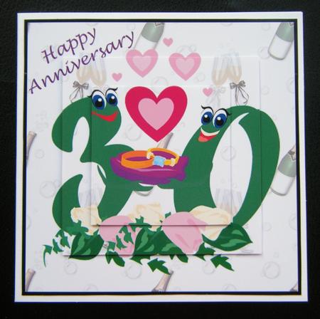 Rings & Champagne 30th Anniversary Card by Charlie Angel