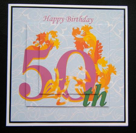 Swirls & Ribbons 50th Unisex Birthday Card by Charlie Angel