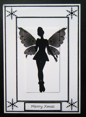 Modern Christmas Silhouette Fairy Card by Charlie Angel