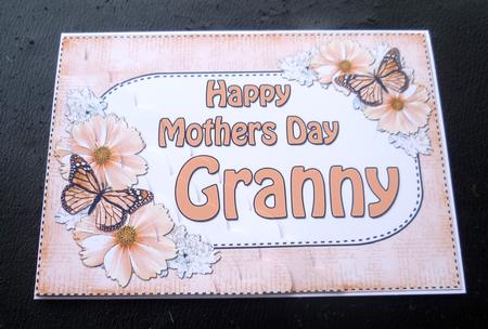 5x7 Flowers & Butterflies Mothers Day Granny Scallop Corner by Charlie Angel