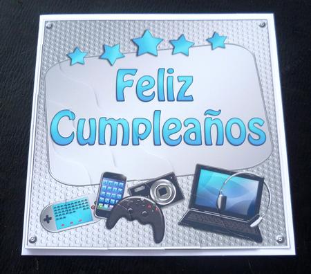 Spanish Birthday Gadgets Wavy Corner Stacker by Charlie Angel