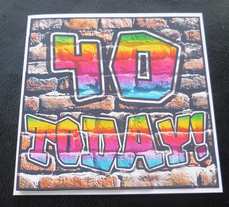 Graffiti 40th Birthday Wavy Corner Side Stacker by Charlie Angel