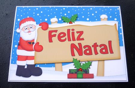 Xmas Portugese Santa Signpost 5x7 Easicut Decoupage by Charlie Angel