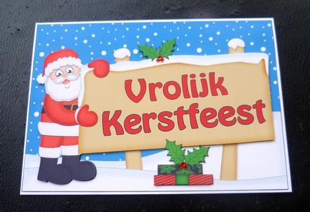 Xmas Dutch Santa Signpost 5x7 Easicut Decoupage by Charlie Angel