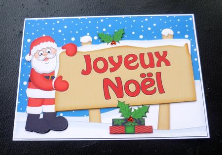 Xmas French Santa Signpost 5x7 Easicut Decoupage by Charlie Angel