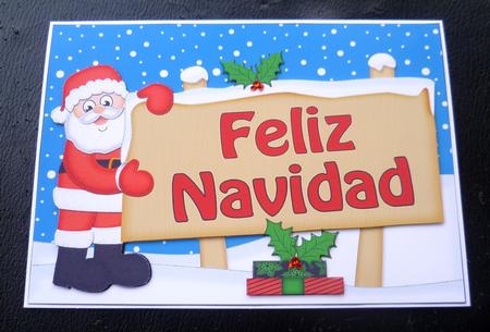 Xmas Spanish Santa Signpost 5x7 Easicut Decoupage by Charlie Angel