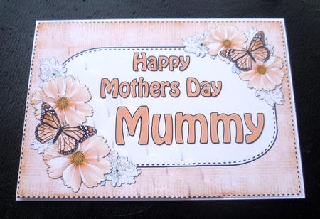 5x7 Flowers & Butterflies Mothers Day Mummy Scallop Corner by Charlie Angel