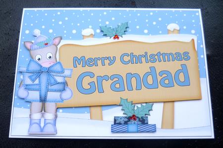 Xmas Grandad Horse Signpost 5x7 Easicut Decoupage by Charlie Angel