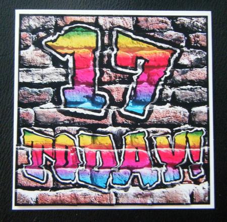 Graffiti 17 Today! Scallop Corner Side Stacker Topper by Charlie Angel