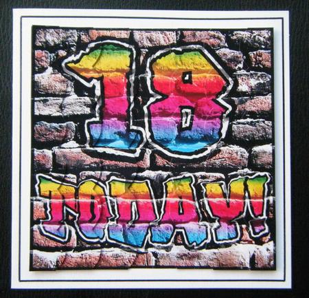 Graffiti 18 Today! Scallop Corner Side Stacker Topper by Charlie Angel