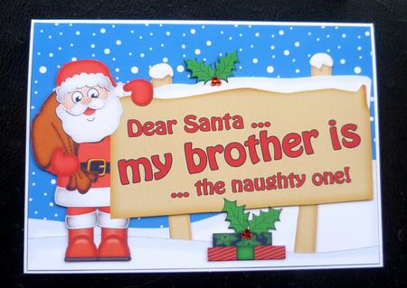 Xmas Dear Santa  -  Signpost 5x7 Easicut Decoupage by Charlie Angel