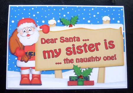 Xmas Dear Santa  -  Signpost 5x7 Easicut Decoupage by Charlie Angel