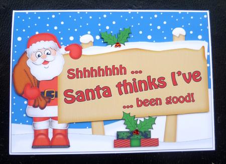Xmas Dear Santa  -  Signpost 5x7 Easicut Decoupage by Charlie Angel