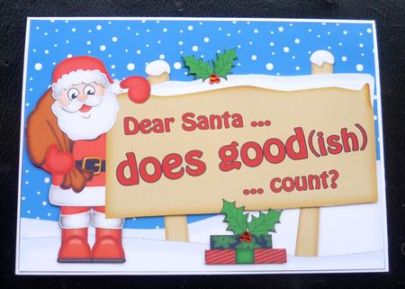 Xmas Dear Santa  -  Signpost 5x7 Easicut Decoupage by Charlie Angel