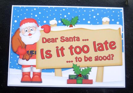 Xmas Dear Santa  -  Signpost 5x7 Easicut Decoupage by Charlie Angel
