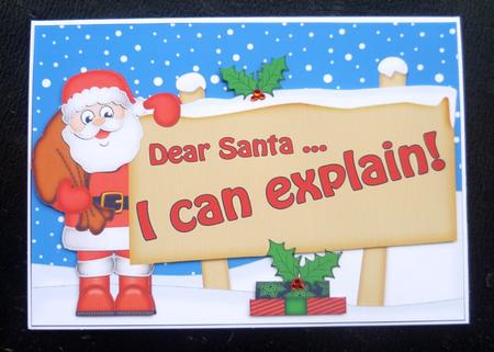 Xmas Dear Santa  -  Signpost 5x7 Easicut Decoupage by Charlie Angel
