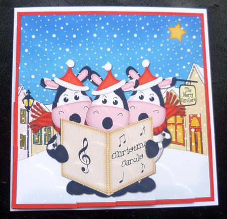 Singing Moo Cows Merry Carollers Scallop Corner by Charlie Angel