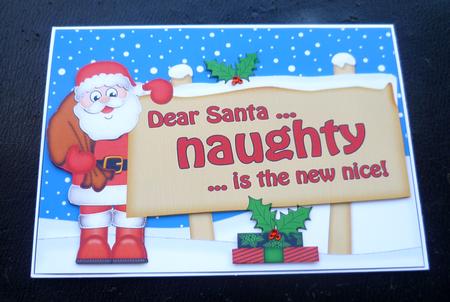Xmas Dear Santa  -  Signpost 5x7 Easicut Decoupage by Charlie Angel