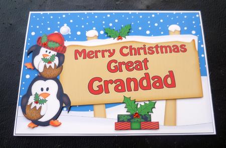 Xmas Great Grandma Signpost 5x7 Easicut Decoupage by Charlie Angel