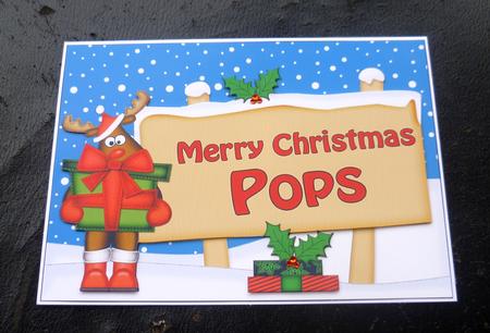 Xmas Pops Rudolph Signpost 5x7 Easicut Decoupage by Charlie Angel