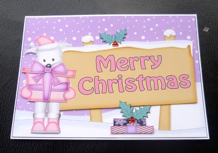 Xmas Westie Dog Signpost 5x7 Easicut Decoupage by Charlie Angel